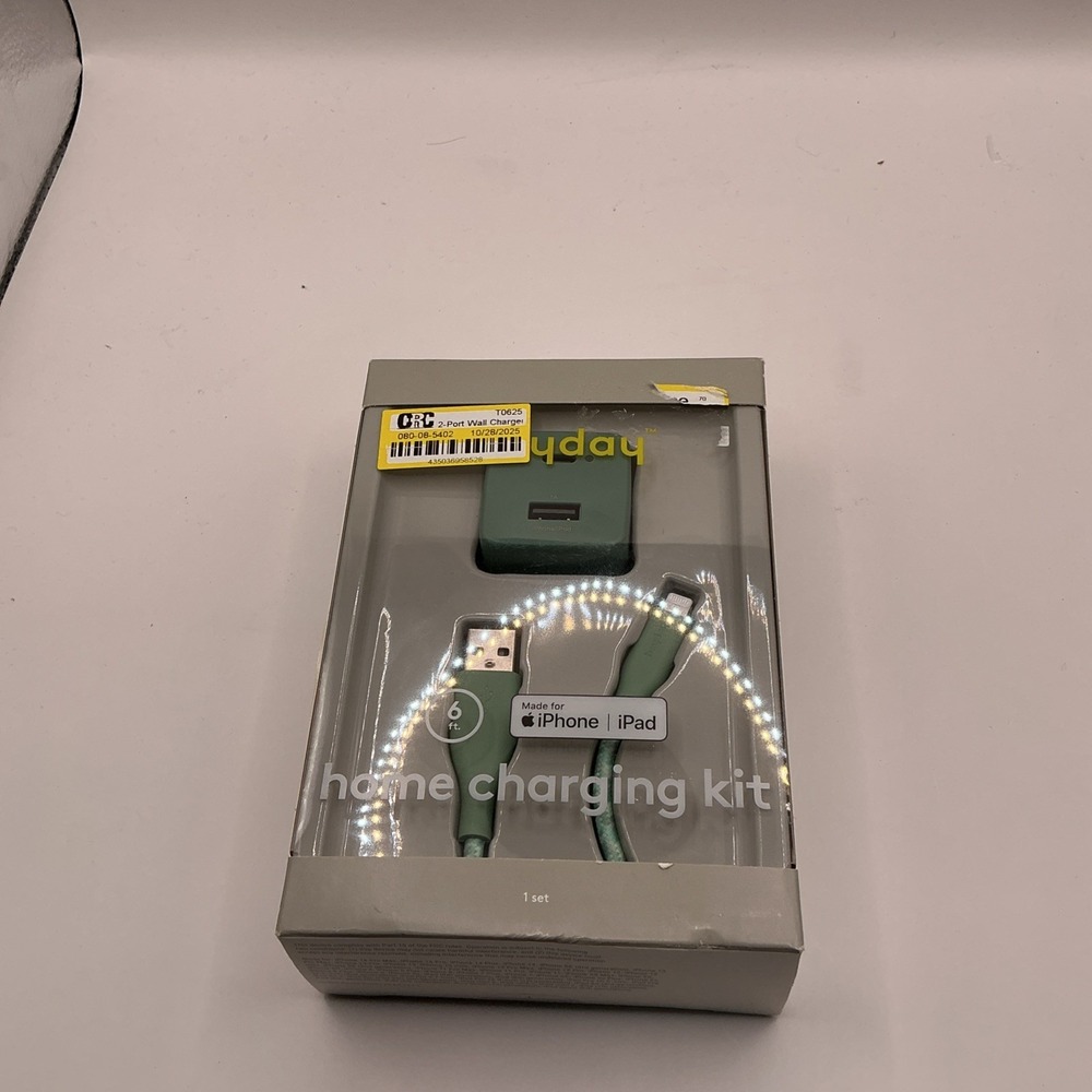Cc2-N 6' Heyday Lighting to USB-C Power Delivery - Home Charging Kit- Green